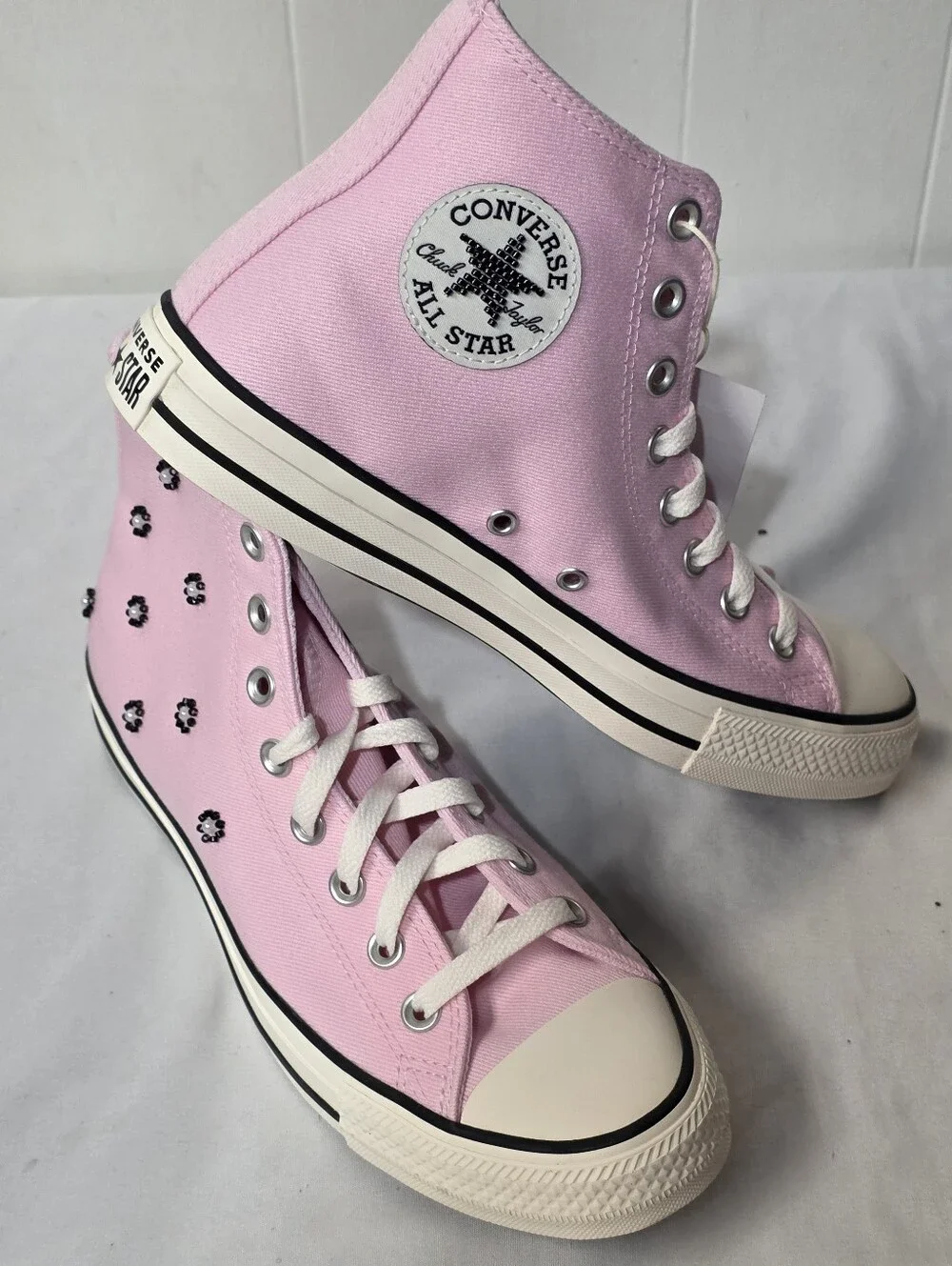 Converse Chuck Taylor All Star High-Top Lace-up Beaded Sneakers Womens Size 8.5